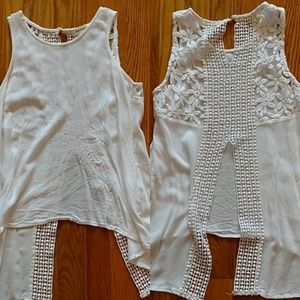 White  Crochet Back Blouse